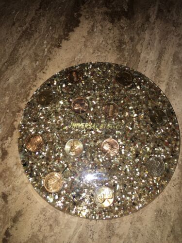 VTG 1981 Pennies Resin Trivet Hot Plate Universal Studios Hollywood CA Souvenir