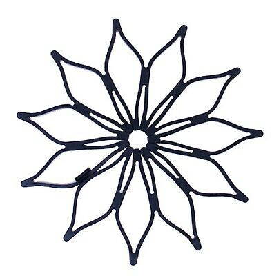 Blossom Mini Multi-Purpose Silicone Trivet, Hot Pad and Coaster, Set Of 2, Black