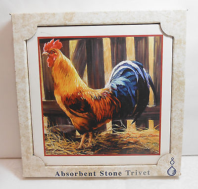 ROOSTER IN BARN - TRIVET - ABSORBENT STONE