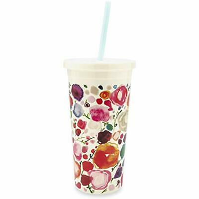 Insulated Tumblers & Water Glasses Plastic With Reusable Silicone Straw, 20oz,