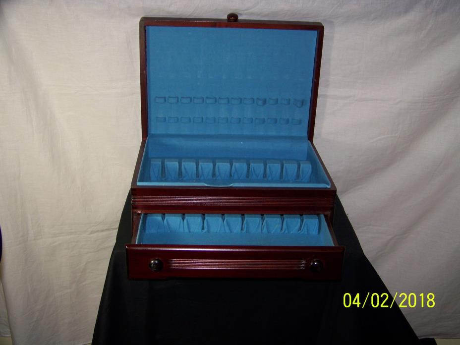 Vintage Mahogany Silverware Flatware Tarnish Free Storage Chest Box- Set of 6-8