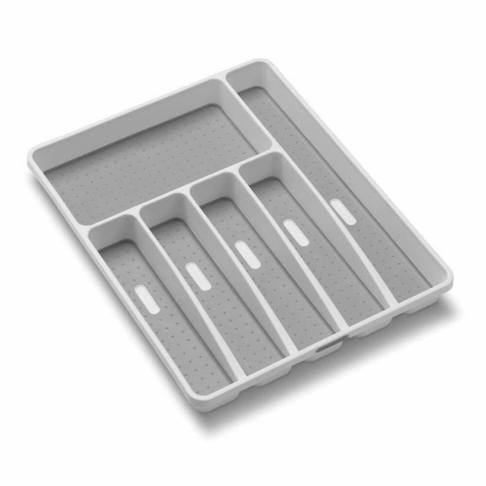 madesmart Classic Large Silverware Tray White 6-Compartments Soft-grip 29106 NEW