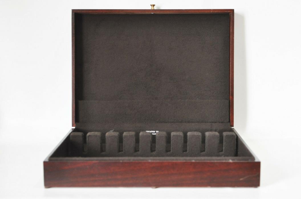Vintage Wood Silverware Box Eureka Tarnish Resistant Flatware Storage Chest USA