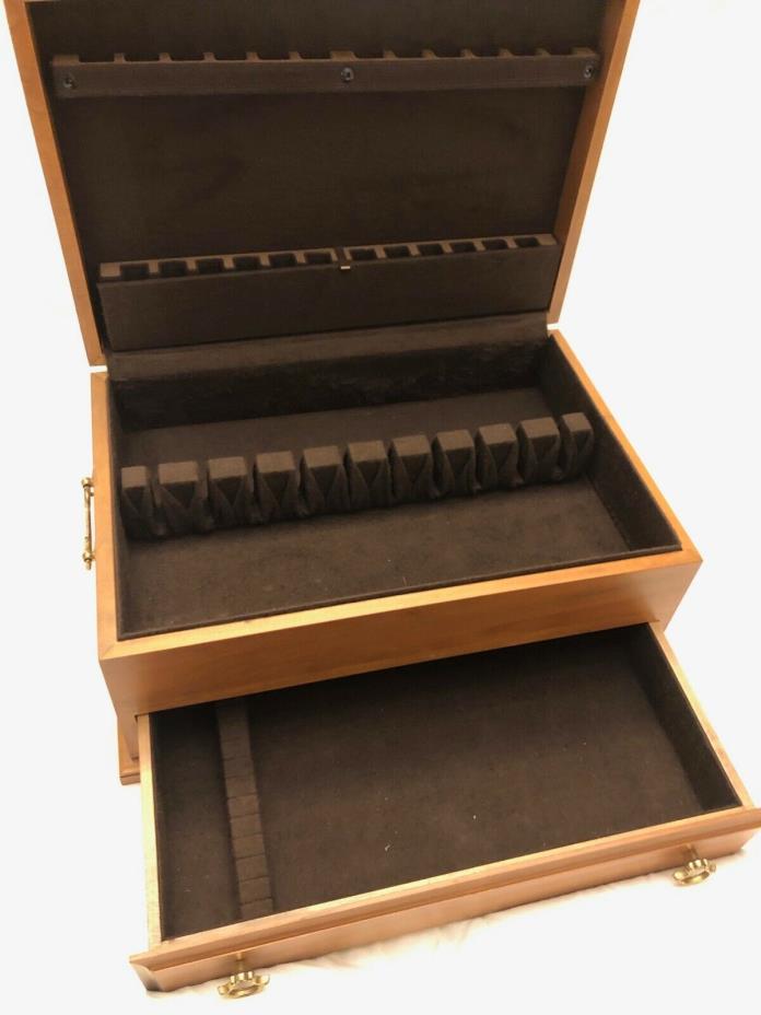 Solid Wood Silverware Flatware Chest Box Storage Drawer Handles