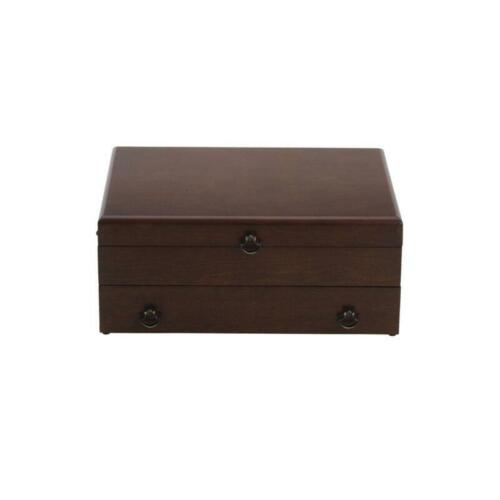 Reed & Barton Bristol Mahogany Silverware Chest With Brown Lining By