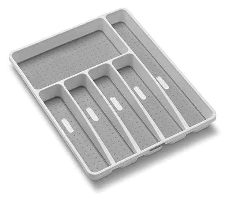 Classic Silverware Tray Large Madesmart White 6 Compartments Non Slip Feet