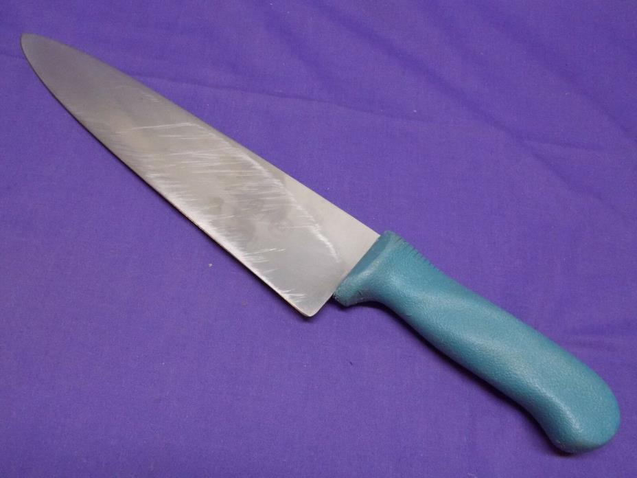 Large Lamson 10S66  NSF 1280 chef kitchen knife. Blue handle.
