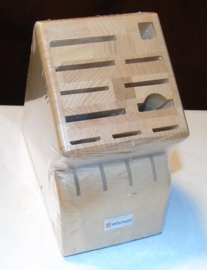 Wusthof 15 Slot Solid Bamboo Wood Knife Block 2265-100 BRAND NEW ORIGINAL WRAP