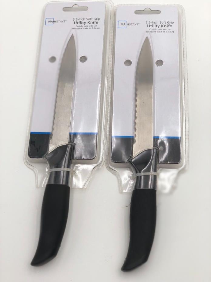 Mainstays Utility Soft Grip Kitchen Knife, Set of 2