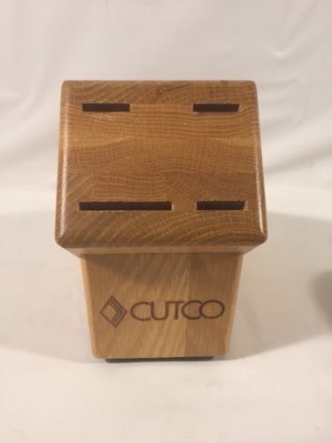 Cutco Honey Oak Studio Wood Knife Block Holder 4 Slot Made in the USA