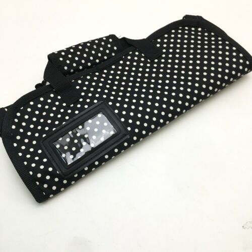 6-Pocket Knife Bag Black with White Dots