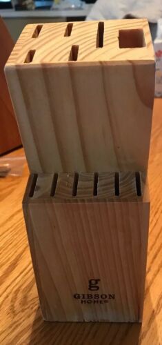 GIBSON HOME WOOD BLOCK BUTCHER KITCHEN KNIFE HOLDER COUNTER TOP 12 Slots