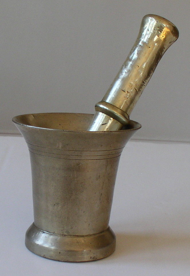 Antique Solid Brass Mortar & Pestle  5.8