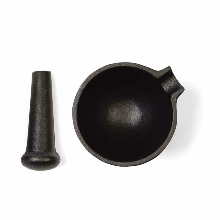 Fox Run 3861 Mortar and Pestle, Cast Iron Durable and Heavy Duty 3.9 x 2.6 inch