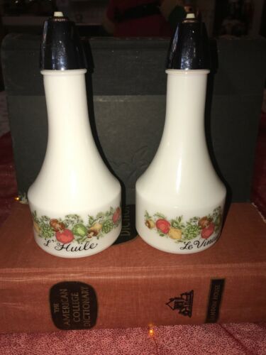 vintage cruet set/ White Milk Glass/Gemco/Made In USA/Perfect Vintage Condition