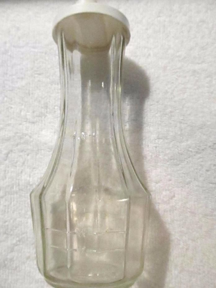 Vintage Good Seasons B8 Glass Ribbed Dressing Mix Jar Cruet Bottle White Lid!