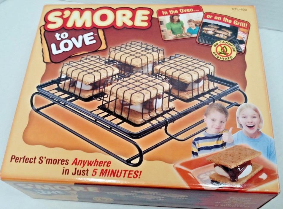 S'more to Love STL-400 4-S'mores Maker NEW in box Oven or Grill non-stick Smores