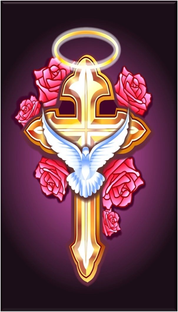 Christian Religious Gold Cross Pink Flowers Dove Fridge Magnet | MADE IN USA