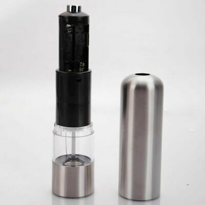 2 High-Grade Stainless Steel Electric Automatic Pepper Mills Salt Grinder US