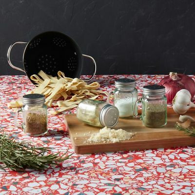 Farmhouse Mason Jar Salt & Pepper Shaker Set - Clear Green - Shabby Chic