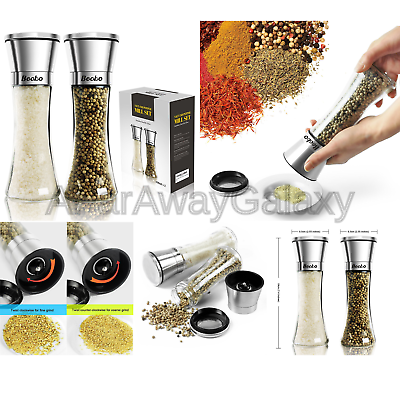 Becko Manual Salt / Pepper Mill Set / Moisture-proof Adjustable Spice Grinder...