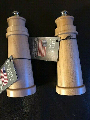 NEW Fletchers' Mill Lighthouse Salt & Pepper Mills wood MADE IN USA HANDCRAFTED