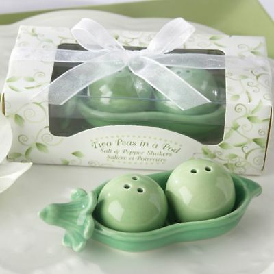 NWT Two Peas in a Pod Ceramic Salt -n- Pepper Set Spring Baby Shower Gift