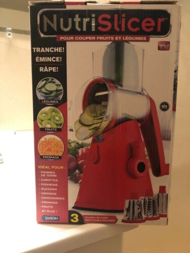 NutriSlicer 3-in-1 Rotating Food Slicer Chopper Grater Mandoline Kitchen - New