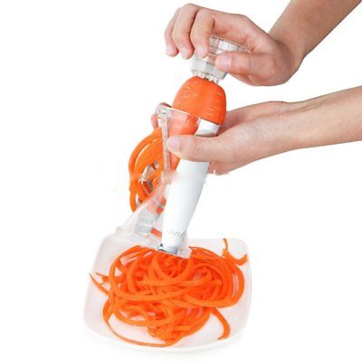 Complete Bundle Fruit Vegetable Spiralizer - 2 Sized Blades - Kitchen Gadget w..