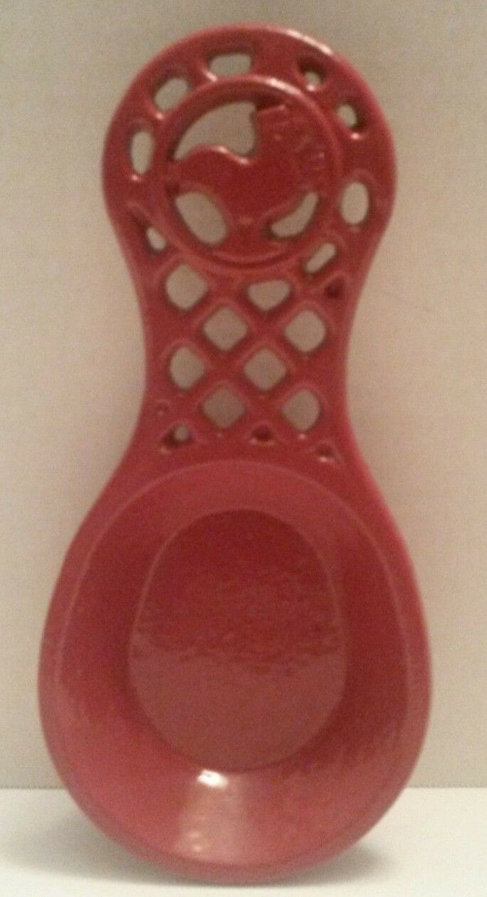 Home Basics Red Cast Iron Rooster Spoon Rest Kitchen Decor