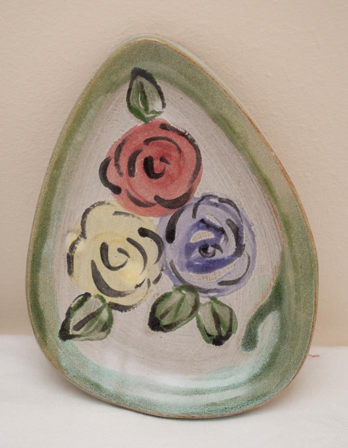 Made-in-the-USA Ceramic Spoon Rest Featuring Flowers Crafted by JoAnn Stratakos