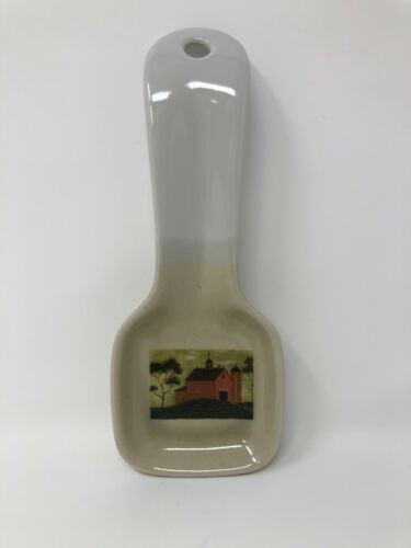 OTAGIRI Warren Kimble Spoon Rest Homestead Barn Design Glazed 9