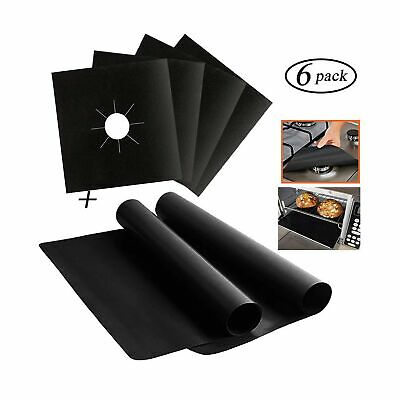 Stove Burner Covers and Oven Liner Set Reusable Gas Range Protectors Stovetop...