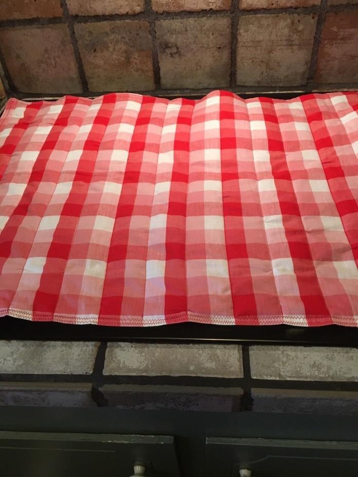 Quilted Stove Top Protectors, Handmade, Double Sided, Red Checked