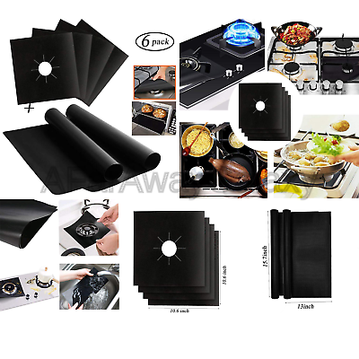 Stove Burner Covers and Oven Liner Set Reusable Gas Range Protectors Stovetop...