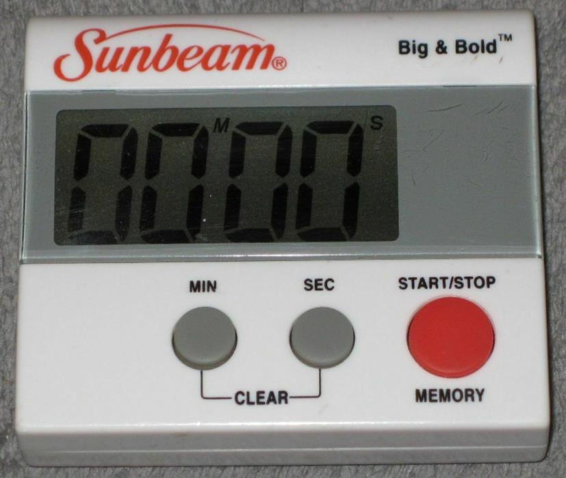 Genuine~sunbeam Kitchen&Dining Timer,Big and Bold Digits Loud Alarm Magnetic ~GC