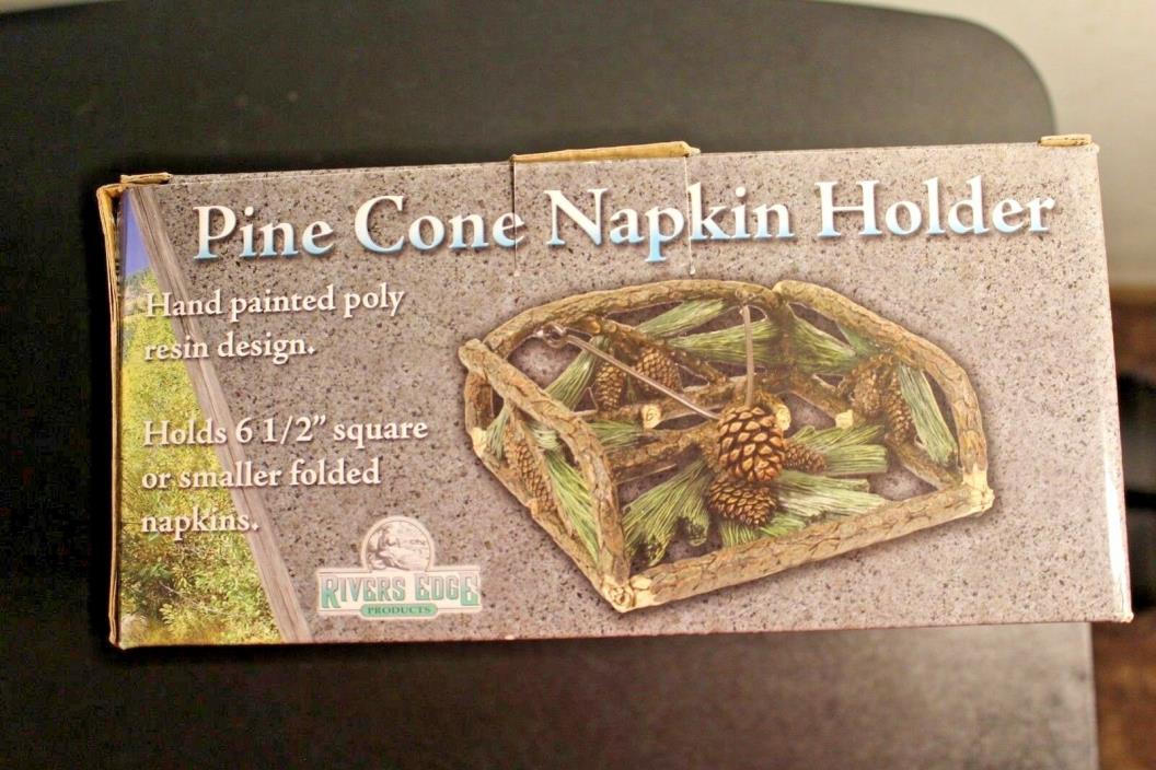NOS Rivers Edge Pine Cone Napkin Holder
