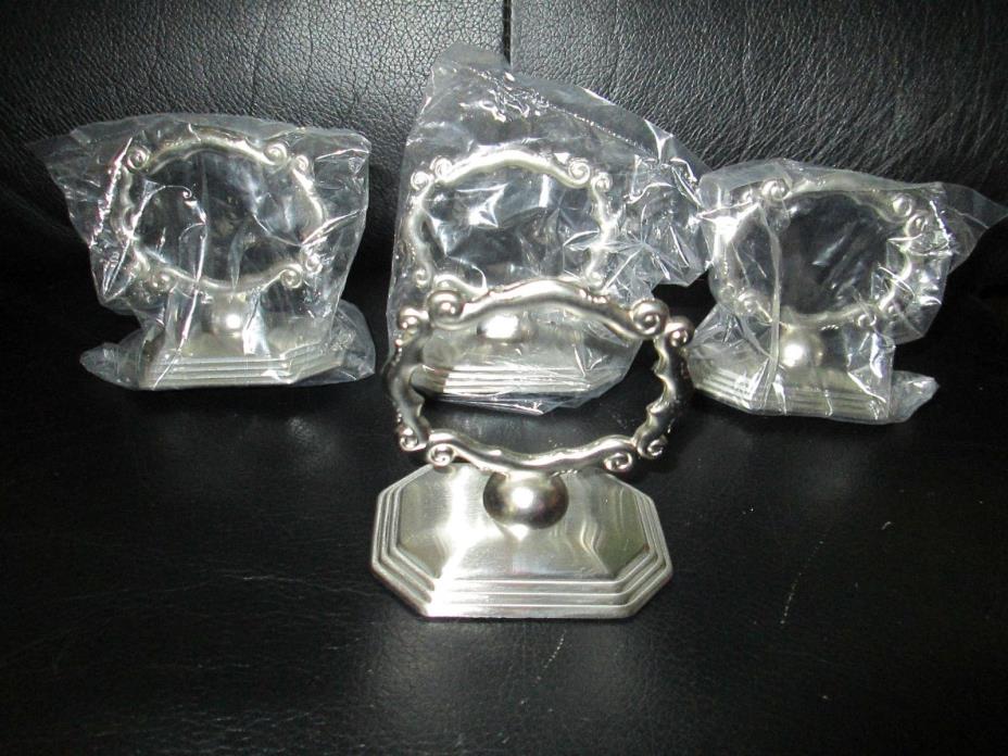 Set of 4 Silver Tone Napkin Ring & Place Card Holders Southern Living at Home