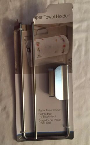 Paper Towel Holder Over The Drawer or Cabinet Brushed Nickel - New