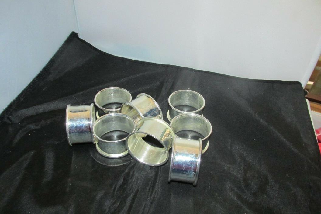 SILVER PLATE NAPKIN HOLDERS SET OF 8