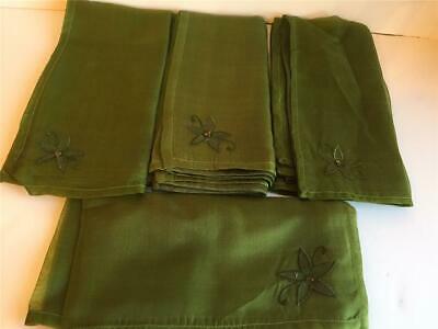 4 Christmas Green Floral Sheer Overlay Napkin Set from Target