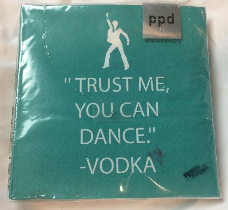 Cocktail Napkins Trust Me You Can Dance Signed -Vodka Paper 3Ply 1 Pack of 20