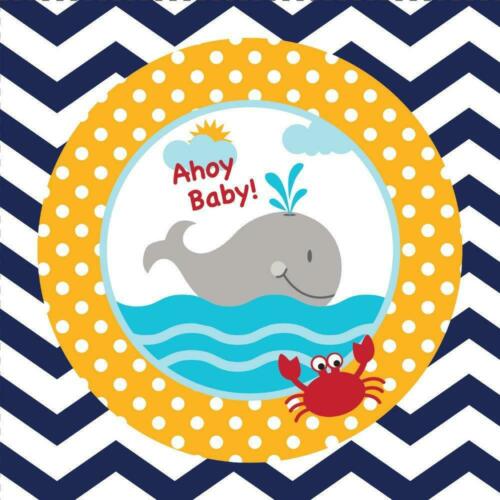 Creative Converting 18 Count Ahoy Matey Baby Beverage Paper Napkins