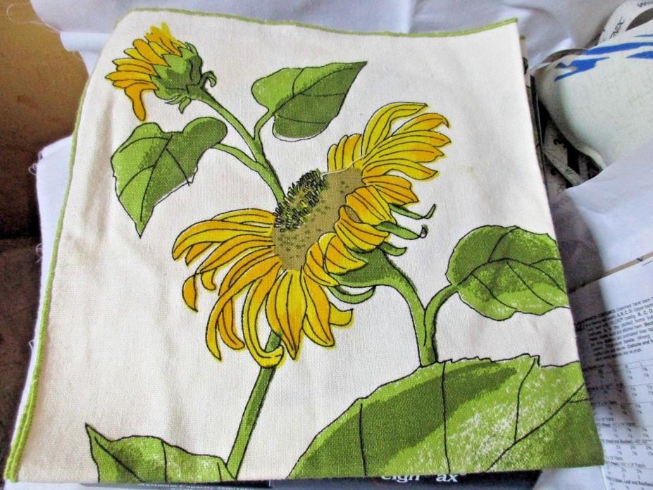 Large Painted Sunflowers Cotton Dinner Napkins by VERA Set  of 8--16