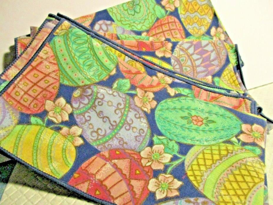 Napkins Easter Egg Multi-Color Pastel Glow Blue 17 In. Square Fabric Napkin NWT