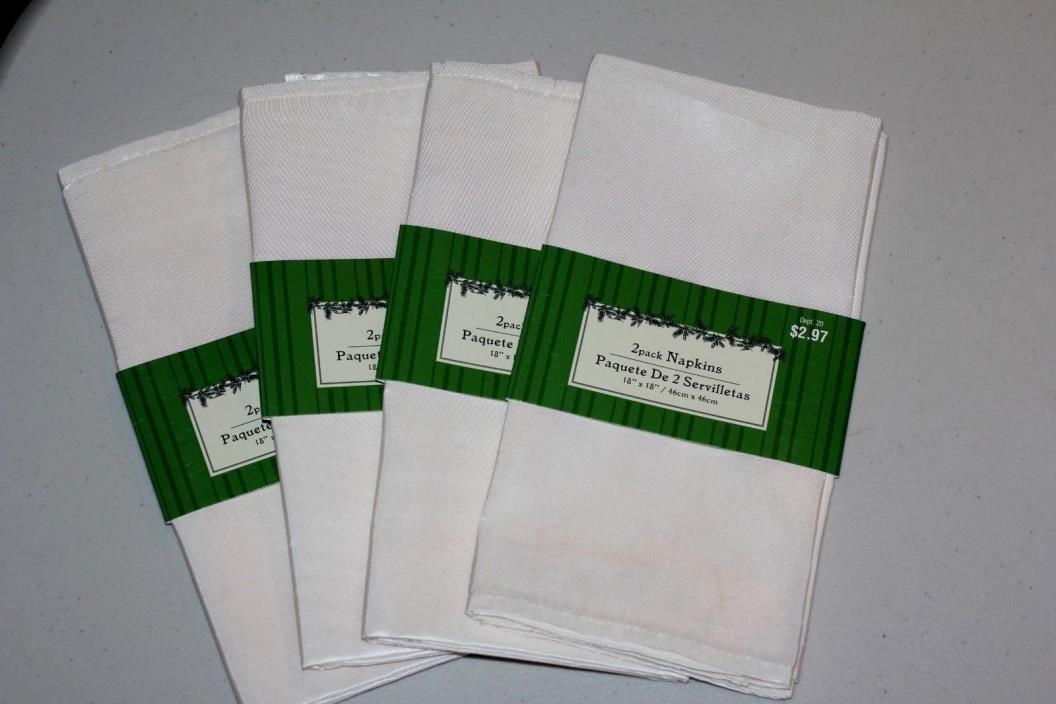 8 Polyester Cloth Napkins Vanilla (Ivory) 18