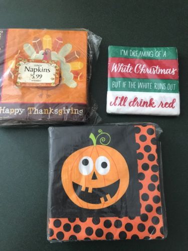 Lot Of Holiday Napkins Disposable New In Package