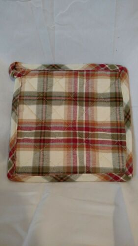 Potholders Lemon Pepper by Park Designs NEW Country Plaid Pot Holders Yellow