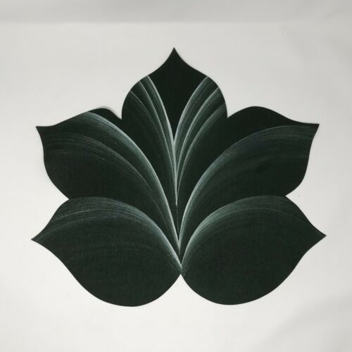 Carole Shiber Artables Hand Painted Five Point Green Leaf Place Mat Placemat