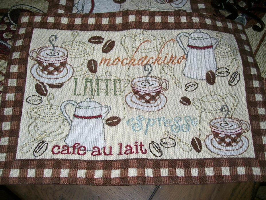 BETTER HOMES & GARDENS SET OF 4 BROWN COFFEE CLOTH TABLE-MATS GREAT CONDITION